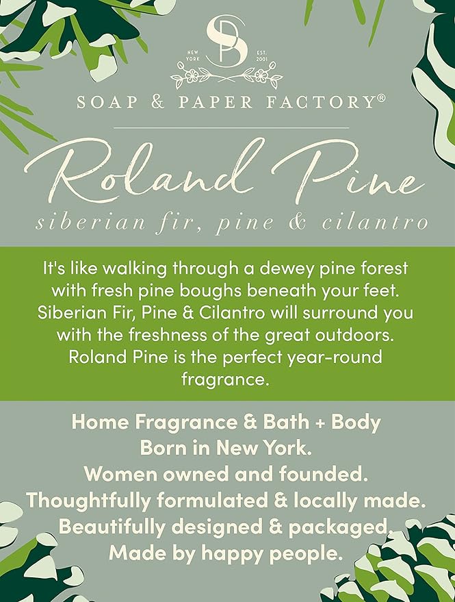 Soap & Paper Factory Roland Pine 6 oz Large Tin Soy Candle