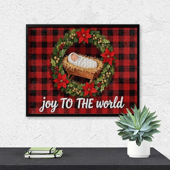 AIVKIEJK Diamond Painting Kits for Adults - Faith Christmas World Joy Painting DIY 5D Full Drill Diamond Dots Paintings with Diamonds Gem Art and Crafts Home Decor 16"x20"