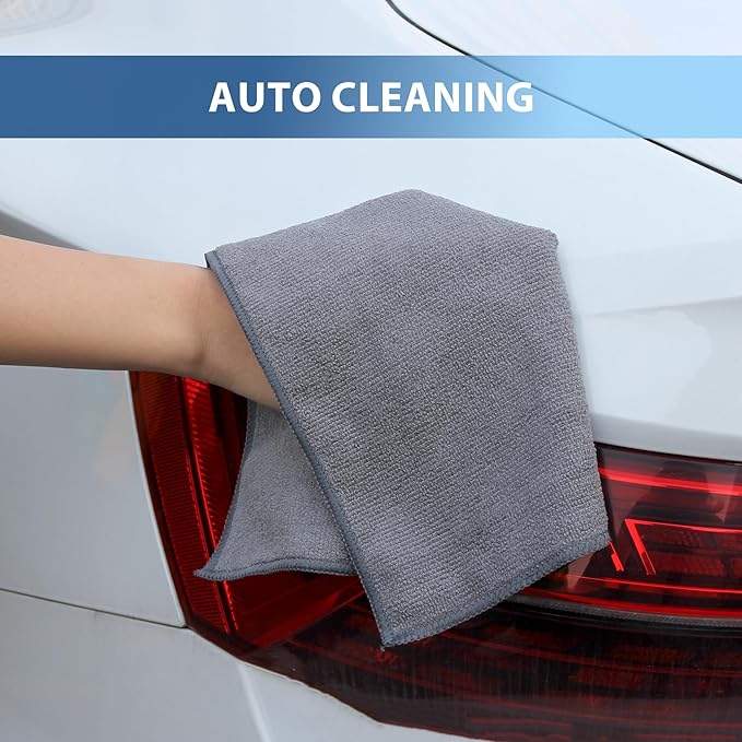 12 Pack Microfiber Cleaning Cloth 11.8x11.8inch - Streak-Free, Reusable Wipes for Glass, Kitchen, Car, Dusting - Absorbent & Lint-Free (Mixed Color 04, 11.8 x 11.8 inch)