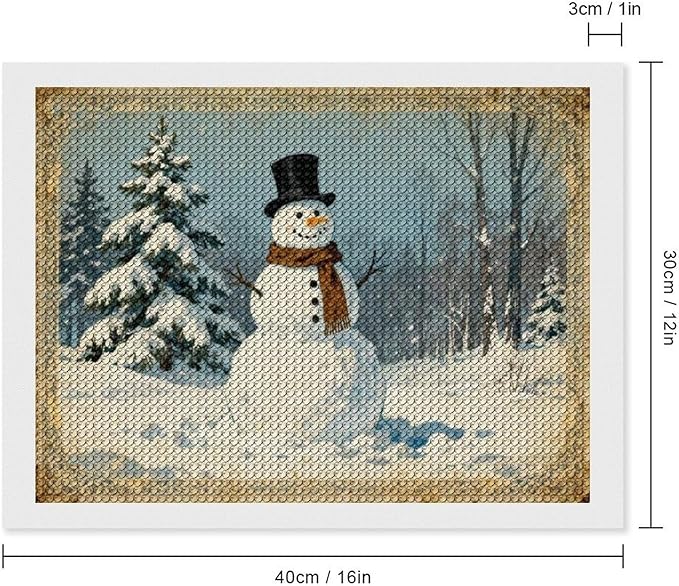 AIVKIEJK Diamond Painting Kits for Adults - Christmas Snowman Painting DIY 5D Full Drill Diamond Dots Paintings with Diamonds Gem Art and Crafts Home Decor 12"x16"