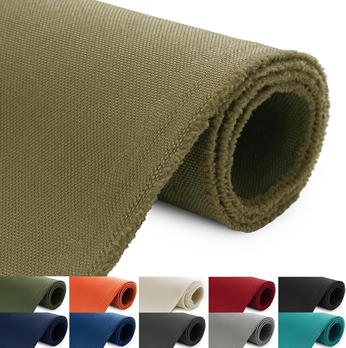 Thickened Waterproof Canvas Fabric by The Yard, 1200D 58" W Outdoor Upholstery Material Heavy Duty Fabric Water Resistant Sewing Material for Chair Patio Cushion Purse Bag, 3 Yard Khaki