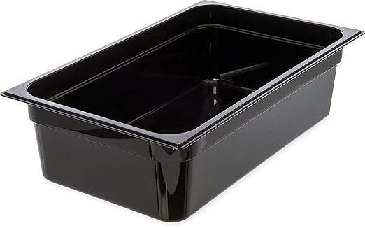 Carlisle FoodService Products 10402B03 High-Heat Full-Size Food Pan, 19.4 qt. Capacity, 20-3/4 x 12-3/4 x 6", Black (Case of 6)