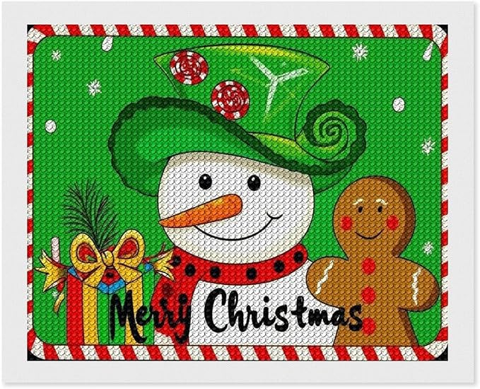 AIVKIEJK Diamond Painting Kits for Adults - Christmas Snowman Gingerbread and Candy Painting DIY 5D Full Drill Diamond Dots Paintings with Diamonds Gem Art and Crafts Home Decor 16"x20"