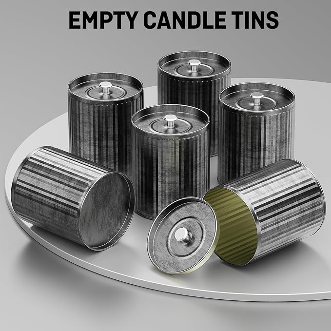 Vintage Tin Box 12-Pack Set (10oz Each can) | DIY Candle Making kit Travel Tin Can Set | Food grade Material Safe Use | DIY Candle Set Gift for Parents, Families, and Gatherings
