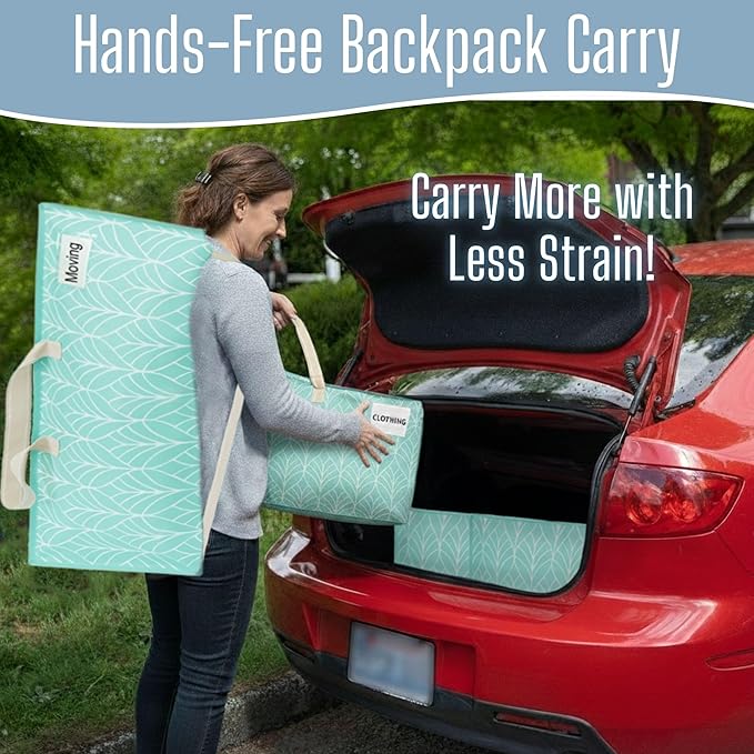 VENO 8 Pack Heavy Duty Moving Bags with Backpack Straps, Zippers & Handles, Extra Large Packing Bags for College Dorm Essentials, Moving Supplies Alternative to Cardboard Moving Boxes