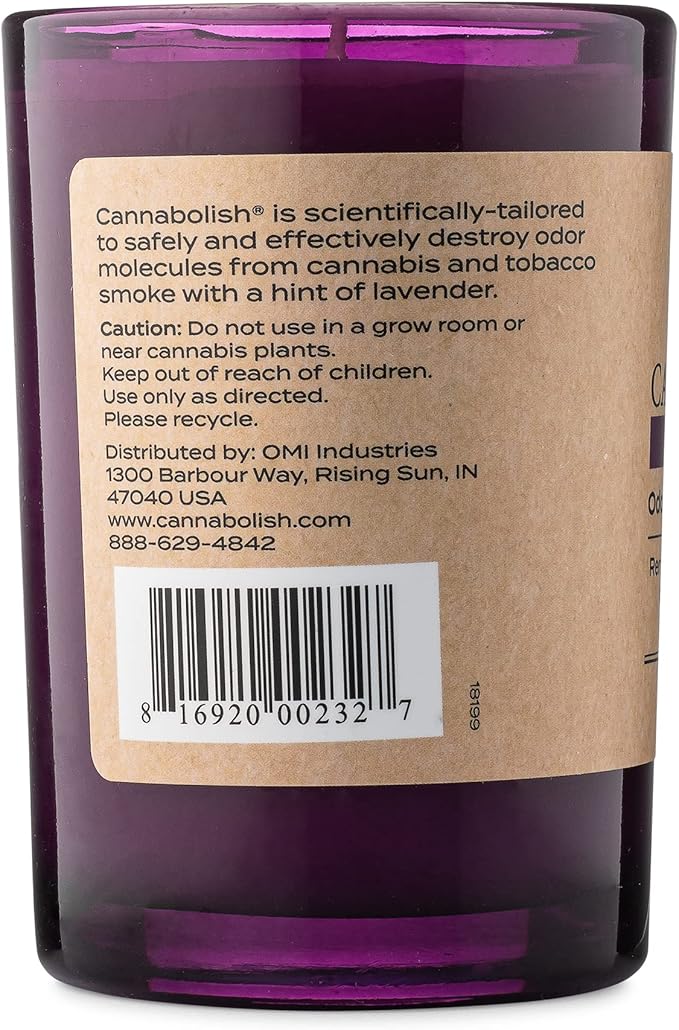 Cannabolish Lavender Smoke Odor Eliminating Candle, 7 oz, Natural Ingredients (Pack of 2)