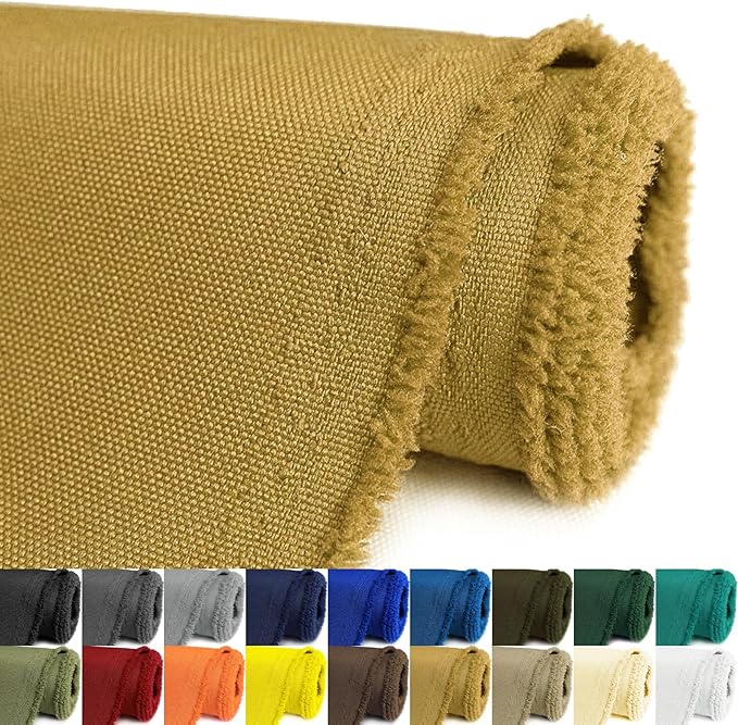 Waterproof Canvas Fabric by The Yard 58inch 600D Upholstery Material Polyester Fabric Outdoor Water Resistant Fabric for Sewing Chair Patio Cushion Purse Bag Interior, Pre Cut 2 Yard Tan