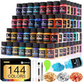 CHANGTIKEJI Mica Powder - 144 Colors - 10g/Bottle of Natural Pigment for Epoxy Resin，Eye Shadow,Car Freshies,Soap Making,Nail Polish,Candle Making,Bath Bombs