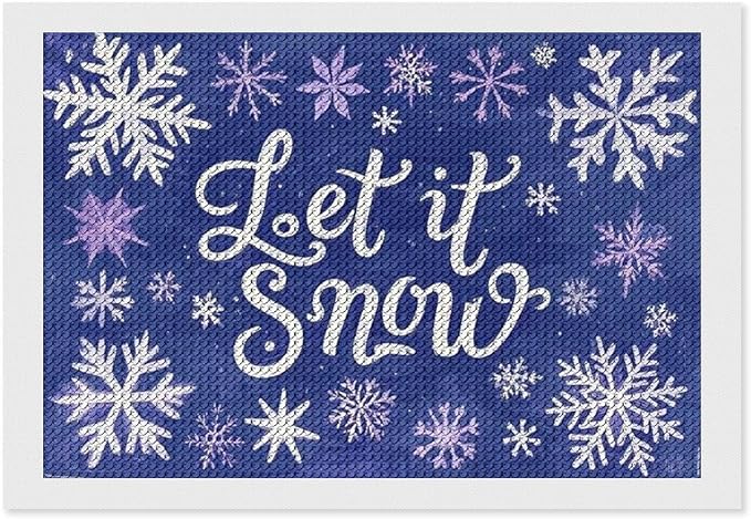 AIVKIEJK Diamond Painting Kits for Adults - Festive Snowflake Christmas Let It Snow Painting DIY 5D Full Drill Diamond Dots Paintings with Diamonds Gem Art and Crafts Home Decor 8"x12"