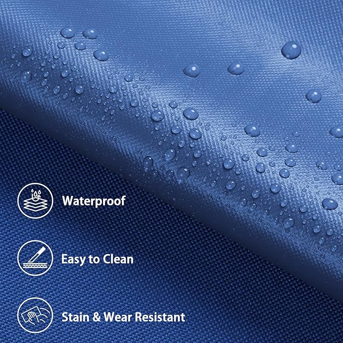 Waterproof Marine Canvas Fabric by The Yard 58" W 600D PVC Backing Water-Resistant Polyester Fabric Upholstery Material for Outdoor Indoor Marine Awning Tent Boat Furniture Cover, 10 Yards Royal Blue