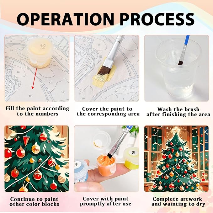4 Pack Christams Paint by Numbers Kit for Adults with Frame and Wooden Easel, Christams Paint by Number Kit, Acrylic Painting Crafts for Home Decor Gift (7.8x11.8inch Snowman Candle Truck Tree)