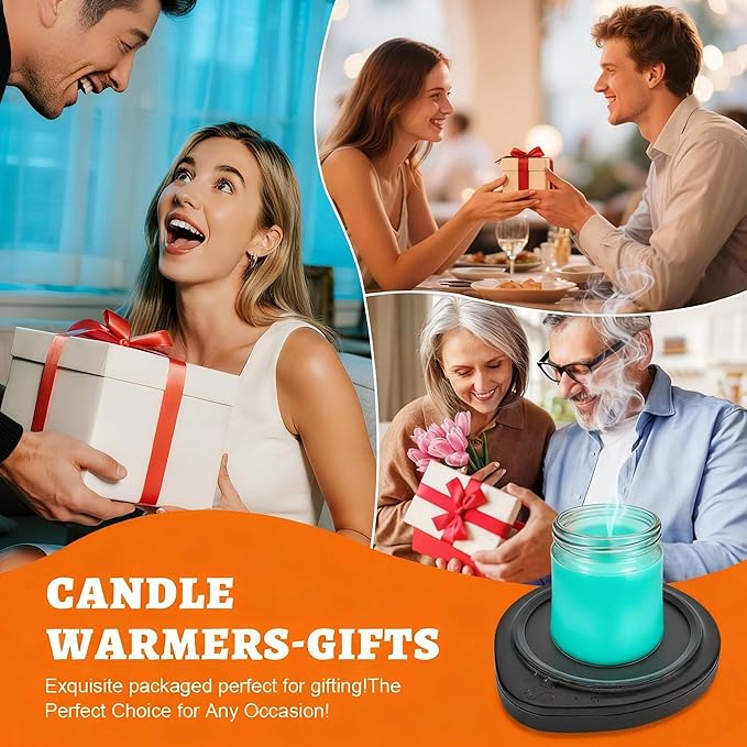 Candle Warmer with Timer, Coffee Mug Warmers for Large Jar,Safely Releases Scents Without a Flame, Melt The Candle Quickly, Enjoy Your Warm Coffee Tea. Gifts for Festival Birthday Women Men Mom Dad