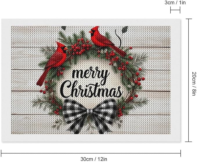 AIVKIEJK Diamond Painting Kits for Adults - Christmas Red Cardinal Birds Wreath Painting DIY 5D Full Drill Diamond Dots Paintings with Diamonds Gem Art and Crafts Home Decor 8"x12"