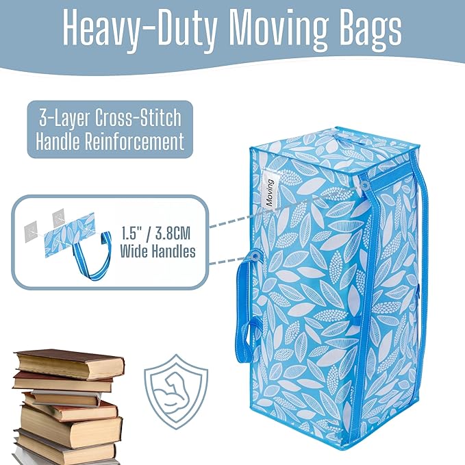 VENO 6 Pack Heavy Duty Moving Bags with Backpack Straps, Zippers & Handles, Extra Large Packing Bags for College Dorm Essentials, Moving Supplies Alternative to Cardboard Moving Boxes