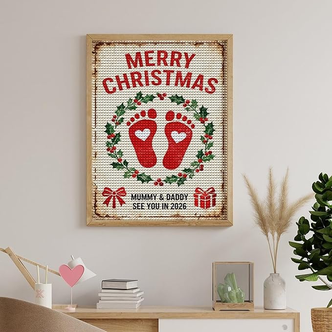 AIVKIEJK Diamond Painting Kits for Adults - Merry Christmas Painting DIY 5D Full Drill Diamond Dots Paintings with Diamonds Gem Art and Crafts Home Decor 12"x16"