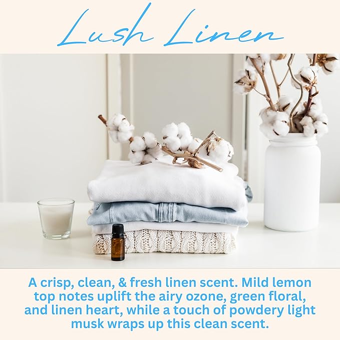 Wickless Linen Scented Candles for Candle Warmer Lamp, Many Scents to Choose, 100% Non-Toxic Soy Wax, Candle Melts for Warming Plate, Handmade in The USA (Lush Linen)
