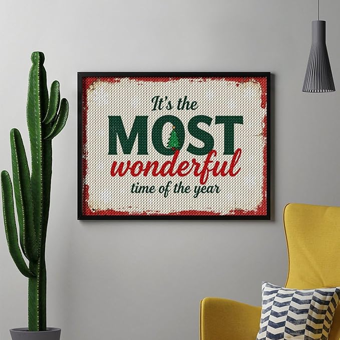 Diamond Painting Kits for Adults - Quote & Christmas Tree Humorous Most Wonderful Time of The Year Painting DIY 5D Full Drill Diamond Dots Paintings with Diamonds Gem Art And Crafts Home Decor 12"x16"