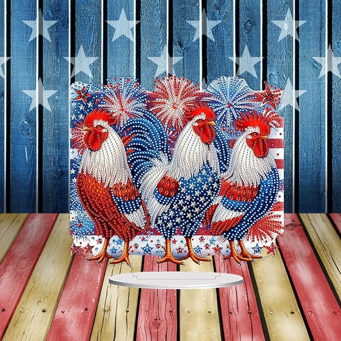 ARTopet DIY Diamond Desktop Ornament PET Irregular Shape Special Shaped Crystal Double Sided Pattern Single Sided Diamond Art Painting Tabletop Home Ornaments Decor (2Pcs-05)