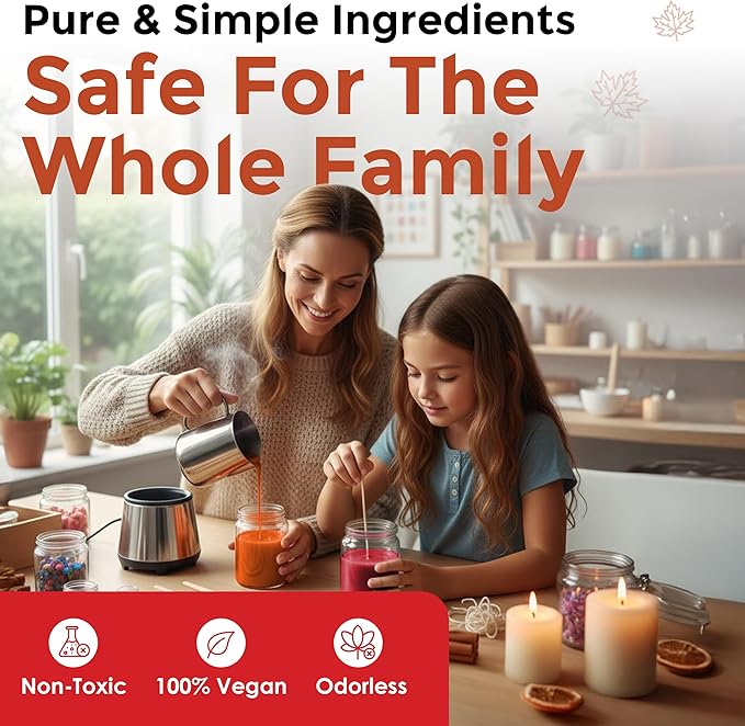 Candle Dye - Made in The USA - 5 Autumn Colors (Red, Brown, Orange, Yellow, Maple) for Paraffin or Soy Wax - Highly Concentrated - Great for Professionals or Hobbyist - 50 Dye Chips