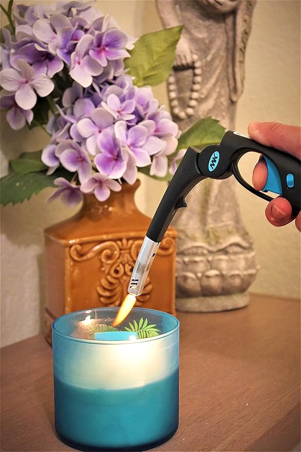 MK Lighter, 4PCS Candle Lighter, Windproof Flame, Foldable Lighters,Ideal for Candle, BBQs, Camping, Butane Refillable Lighters, Multipurpose Lighter, Random Color (Spectrum)