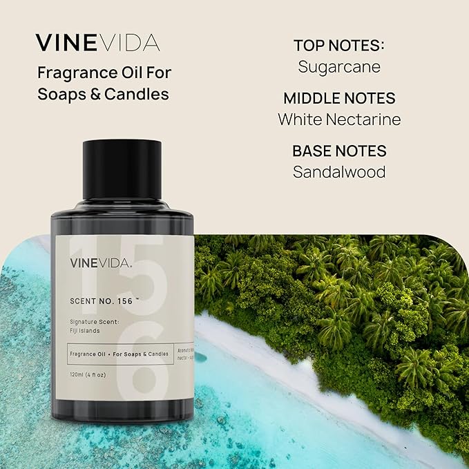 VINEVIDA [4 oz] Fiji Islands; Fragrance Oil for Candle Making and Soap Making - Premium Candle Scents for Soy Candles