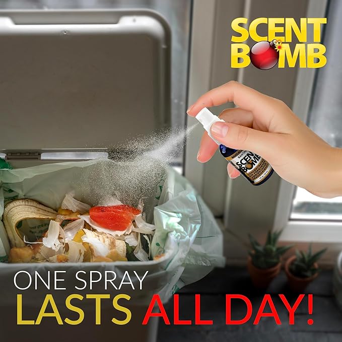 Scent Bomb Air Freshener Spray, Long-Lasting Odor Eliminator - Effective Deodorizer for Home & Car, Fresh Room Spray for Kitchen, Bathroom & Smell Neutralizer - 1 oz Pack of 4, Sandalwood Scent