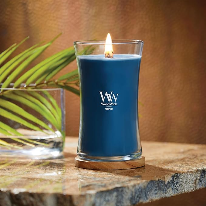 WoodWick Tempest Gifts for Women and Men, 21.5 oz Large Hourglass Candle with Crackling Wick