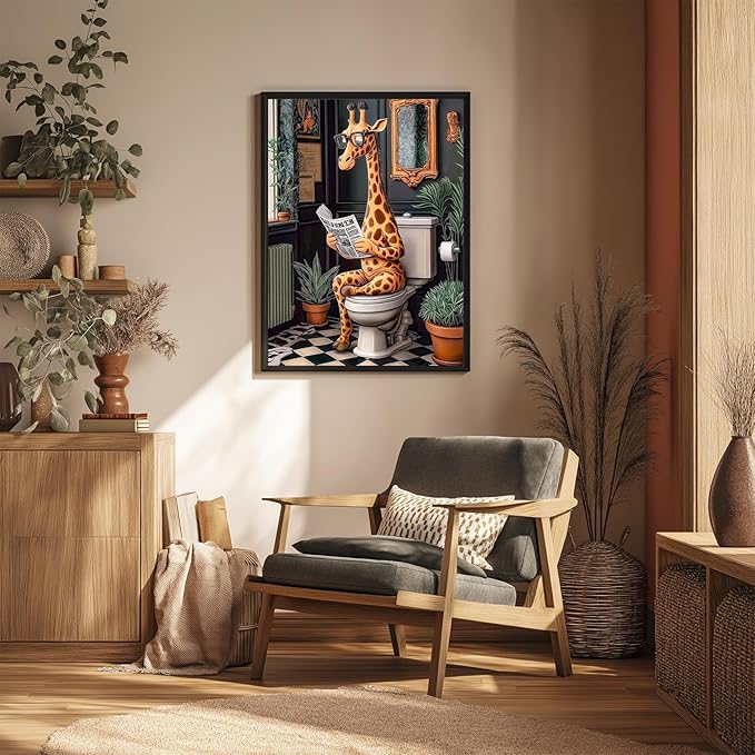 Reivworl Giraffe Diamond Art Kits for Adults, Giraffe Diamond Painting Kits, Gem Art Kit for Gifts and Home Interior Decor 12x16 Inch