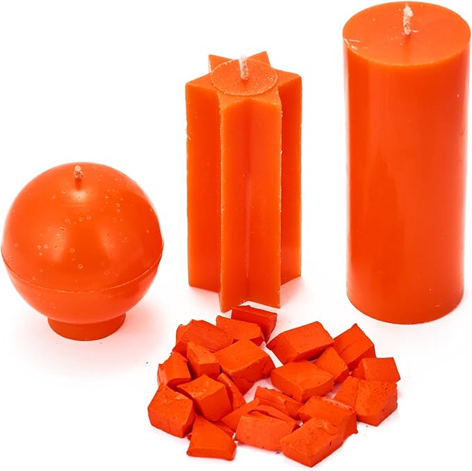 Orange Candle Dye 2oz for Soy Candle Making – Candle Shop Premium Color Dye Blocks for Soy Wax, Beeswax, Paraffin - Candle Wax Dyes