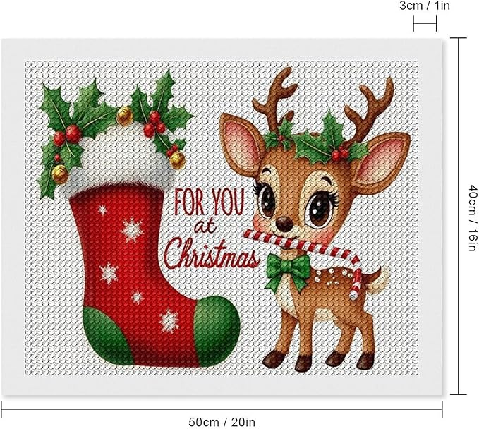 AIVKIEJK Diamond Painting Kits for Adults - Deer Sugar Bell Holiday Christmas Painting DIY 5D Full Drill Diamond Dots Paintings with Diamonds Gem Art and Crafts Home Decor 16"x20"