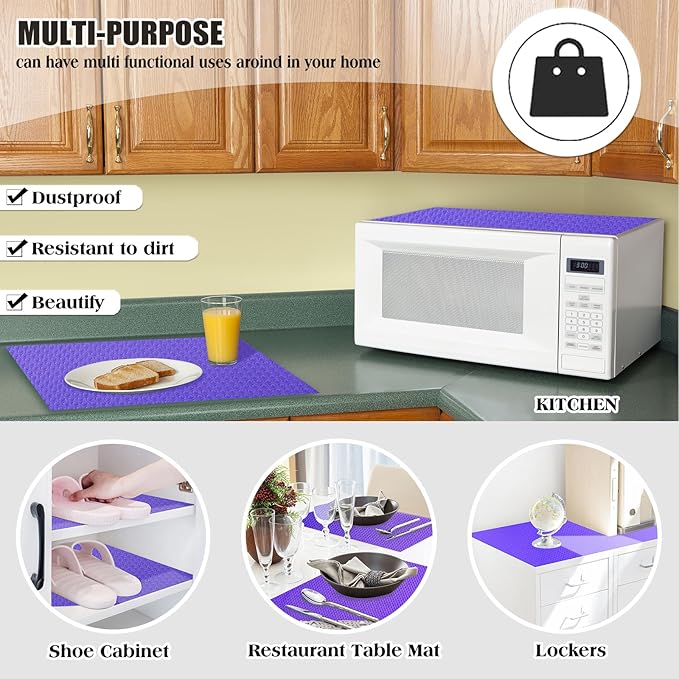 Daixer 20Pcs Refrigerator Liners, Washable Fridge Liner Shelf Mats Refrigerator Pads for Cupboard Cabinet Drawer Home Kitchen Accessories Organization (Purple)