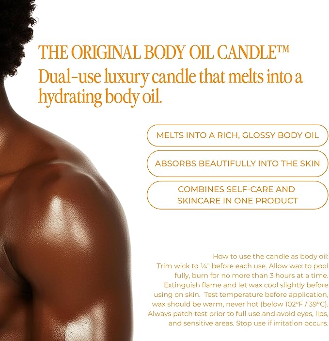 Body Oil Massage Candle | Melts into Skin Softening Warm Massage Oil - Natural Wood Wick - Soy & Coconut Wax - Grapefruit & Key Lime with Citrus Notes - Self Care Gift (Sunset 14oz)
