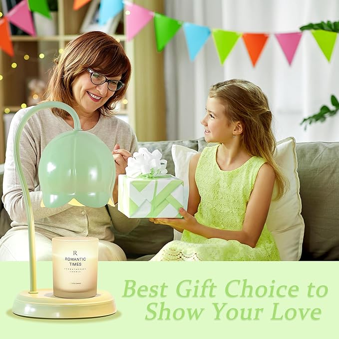 Candle Warmer Lamp Green, Dimmable Scented Wax Melt Warmer with Timer, Lamp Candle Warmer for Womens Gifts, Housewarming Gifts for Home Bedroom Decor, Xmas Birthday Gifts for Mom