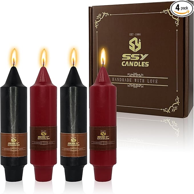 Handmade Halloween Candle 5 inch Short Candlesticks Unscented Taper Candles for Halloween Dinner Household Wedding Party Housewarming Home Décor Candles