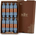 Root Candles Unscented Dinner Candles Premium Beeswax Blend Boxed Candle Set, 5-Inch, Williamsburg Blue, 8-Count