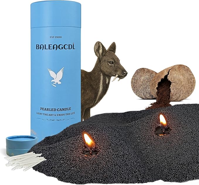 Pearled Candle 18oz(1.1lb)–Warm Musk Embrace Black Scented Refillable Candles Sand with 30 Wicks-Long Lasting Burns up to 110 Hours for Wedding Decor and Crafts