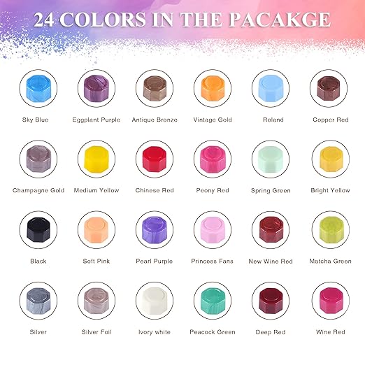 TRINIDa Wax Seal Kit, Premium Wax Seal Stamp Kit with 24 Colors 624 Pcs Beads, Metallic Pens, Warmer, Spoon and Tea Candles for Wedding Invitation, Letter Envelope, Gift Cards & DIY Crafts