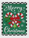 AIVKIEJK Diamond Painting Kits for Adults - Festive Merry Christmas Red Bow, Candy Cane & Bell Painting DIY 5D Full Drill Diamond Dots Paintings with Diamonds Gem Art and Crafts Home Decor 12"x16"