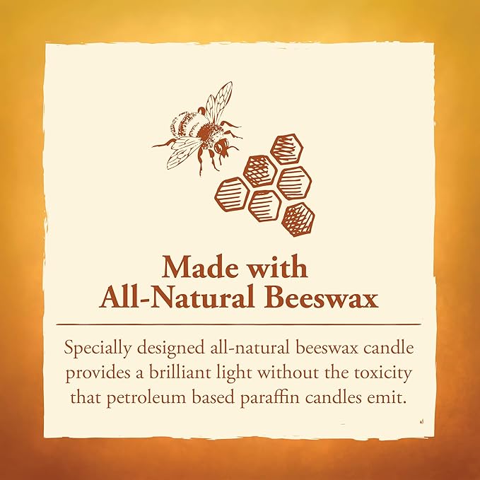 Candle by the Hour 60-Hour Candle, Eco-friendly Natural Beeswax with Cotton Wick