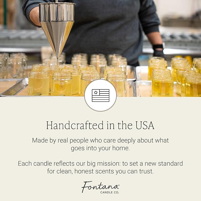 Fontana Candle Co Wood Wick Beeswax Jar Candle, Beeswax and Coconut Oil – Made Safe w/Coconut Oil & Pure Essential Oils – 35+ Hrs Clean Burn, Long Lasting and Non-Toxic Candles for Home & Room Decor
