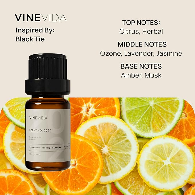 VINEVIDA [0.33 oz] Scent Black Tie; Fragrance Oil for Candle Making and Soap Making - Winter & Holiday Oils