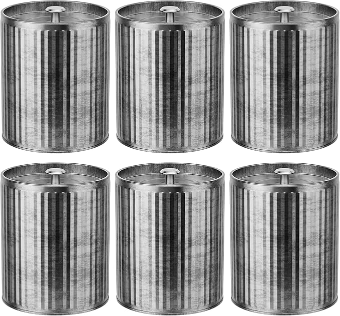 Domivirgo Empty Candle Tins for Making Candles, 10oz Vintage Style Candle Jars, Candle Containers with lid (Grey)