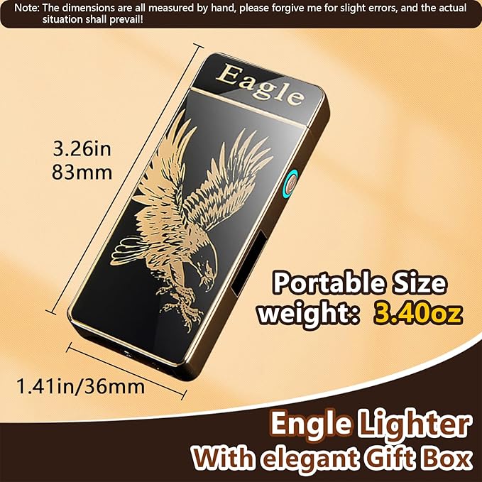 Eagle Electric Lighter Plasma Lighters Arc Lighters USB Rechargeable Lighter LED Battery Indicator Candle Butane for Man