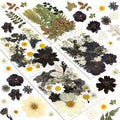 Dried Flowers, Resiners 100Pcs Pressed Flowers for Craft Black Real Natural Dried Flowers Dry Leaves Kit for DIY Making Crafts Resin Soap Candle Scrapbook Supplies Card Making Jewelry