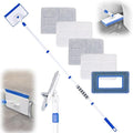 Baseboard Cleaner Tool with Long Handle,Wall Cleaner Mop with Extendable Handle 1 Stiff Bristles mop Head and 4 Reusable Cleaning Pads，Duster for Cleaning Tile Ceiling Window Skirting Board (Blue)