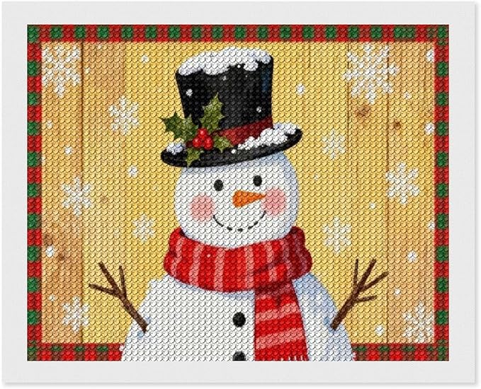AIVKIEJK Diamond Painting Kits for Adults - Festive Snowman Red Scarf Painting DIY 5D Full Drill Diamond Dots Paintings with Diamonds Gem Art and Crafts Home Decor 16"x20"