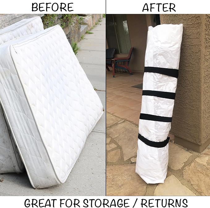 Mattress Vacuum Bag for Moving, Vacuum Seal Mattress Bag for Memory Foam or Inner Spring Mattresses, Compression and Storage for Returns, Leakproof Valve and Double Zip Seal (Twin/Twin-XL)