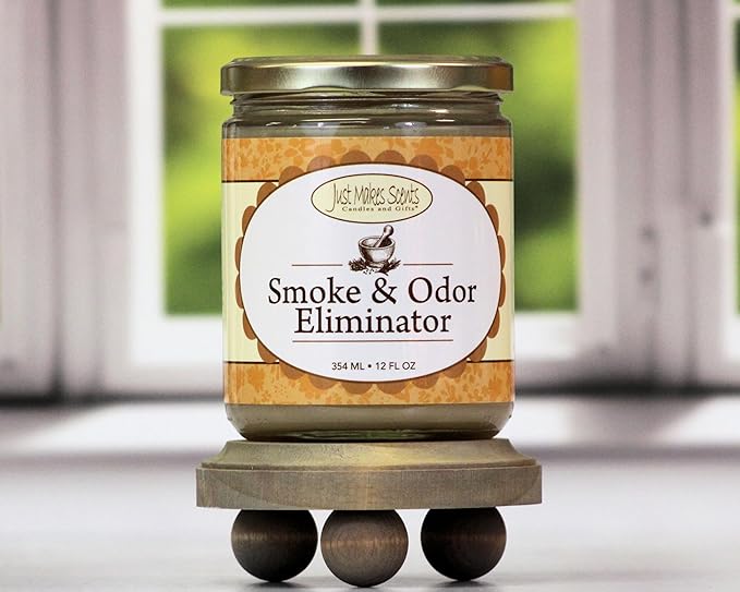 Smoke and Odor Eliminator Candle - Original Scent - Blended Soy Wax by Just Makes Scents (12 oz)