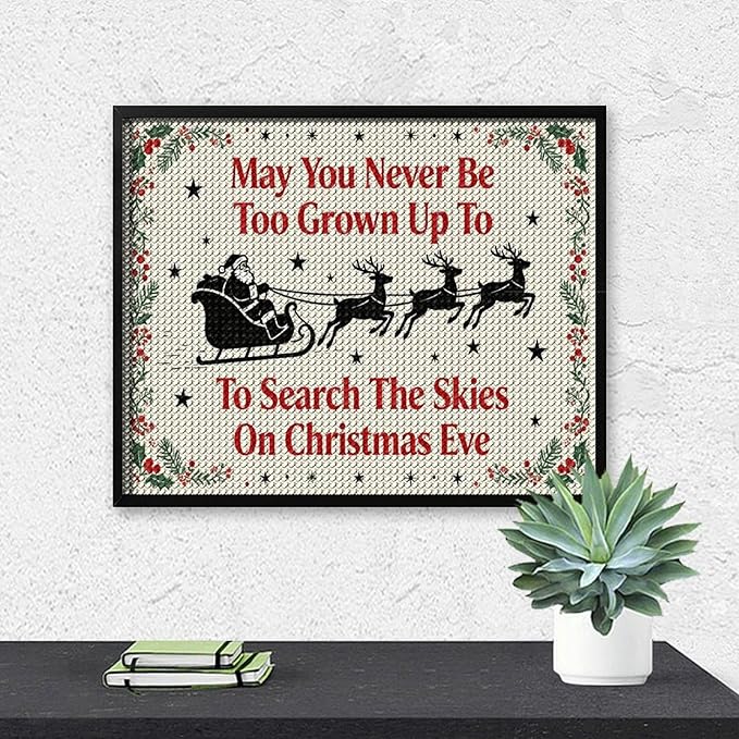 AIVKIEJK Diamond Painting Kits for Adults - Christmas May You Never Grow Too Big Painting DIY 5D Full Drill Diamond Dots Paintings with Diamonds Gem Art and Crafts Home Decor 16"x20"