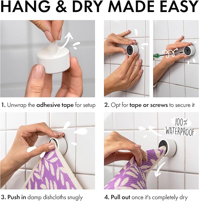 SUPERSCANDI 5 Pack Swedish Dishcloths for Kitchen - 100% Biodegradable & Compostable | Reusable Paper Towels Washable, Food-Safe & Without Plastic - Dish Rags Suitable for Any Surface | Abstract Print